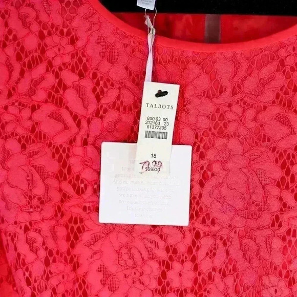 NWT RSVP by Talbots Size 18 pink sleeveless lace ruffle bottom blouse - Picture 10 of 15
